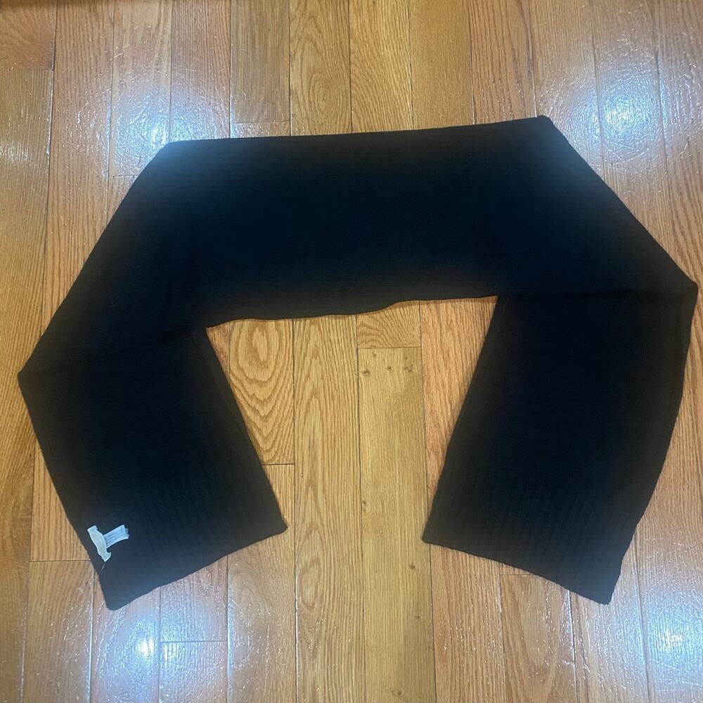MICHAEL Michael Kors Ribbed Knit Black Scarf OS